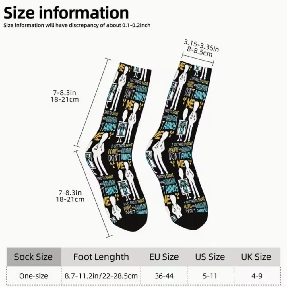NEW X-Ray Tech Radiology Socks Funny Novelty Black Unisex Mens Womens One Size